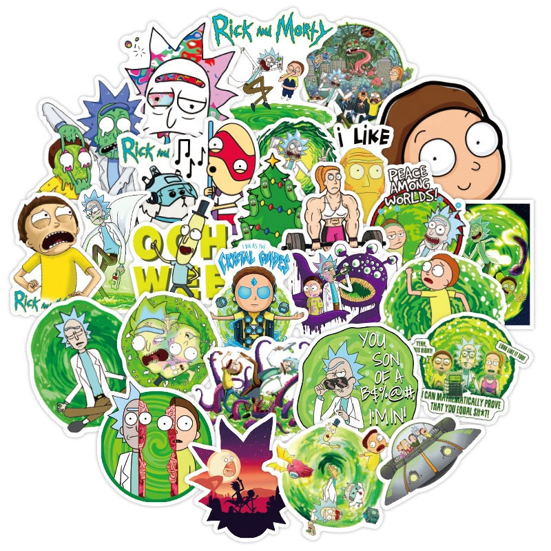 Adesivi Fan Art di Rick e Morty - Confezione da 10 - Spedizione gratuita