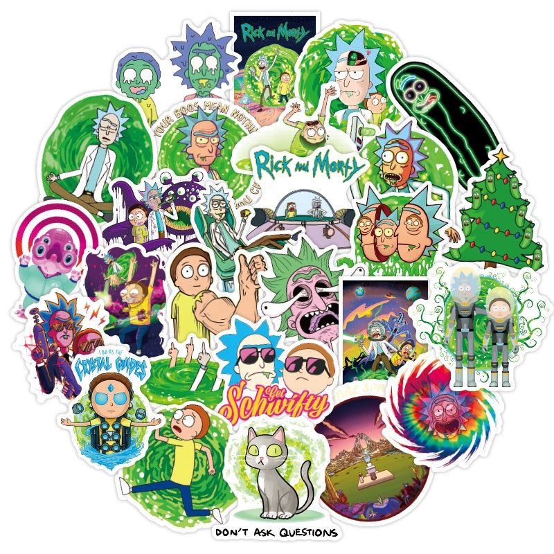 Rick and Morty Fan Art Stickers - Pack of 10 - Free Shipping